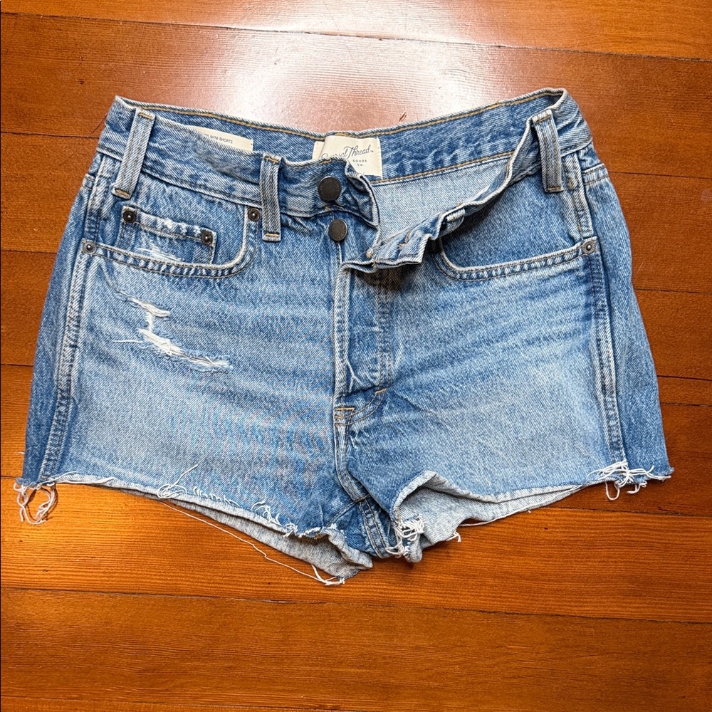 Universal Thread Blue Distressed Jean Shorts - image 1